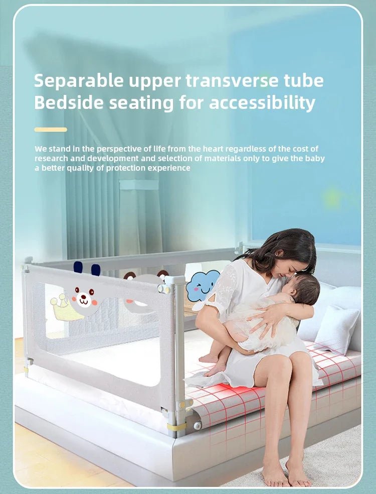 Barrière de Lit Anti-Chute Bébé & Enfant Réglable – Rail de Sécurité Lit 1.5M à 2.0M