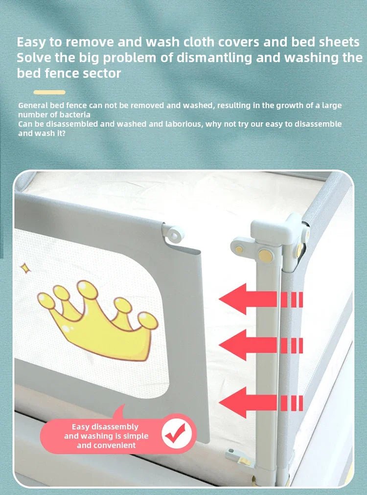Barrière de Lit Anti-Chute Bébé & Enfant Réglable – Rail de Sécurité Lit 1.5M à 2.0M
