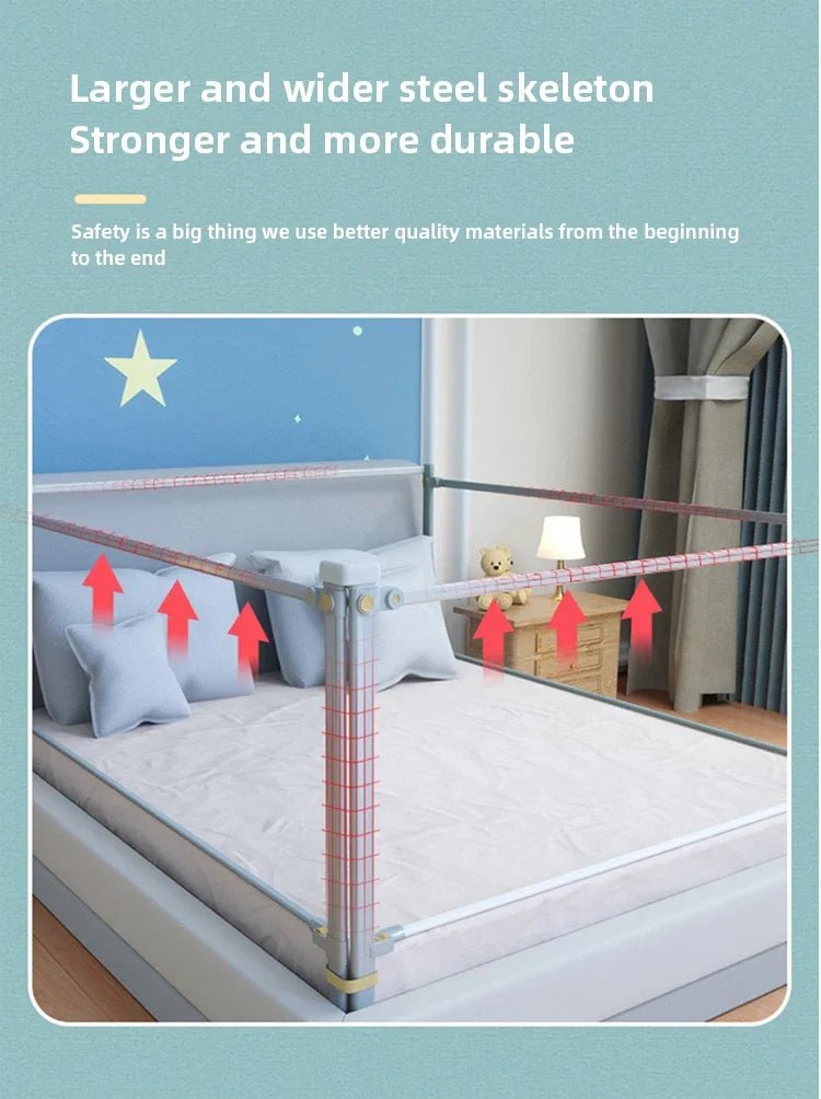 Barrière de Lit Anti-Chute Bébé & Enfant Réglable – Rail de Sécurité Lit 1.5M à 2.0M