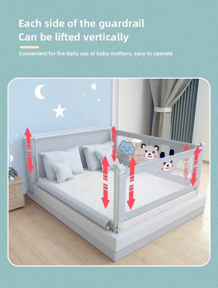 Barrière de Lit Anti-Chute Bébé & Enfant Réglable – Rail de Sécurité Lit 1.5M à 2.0M