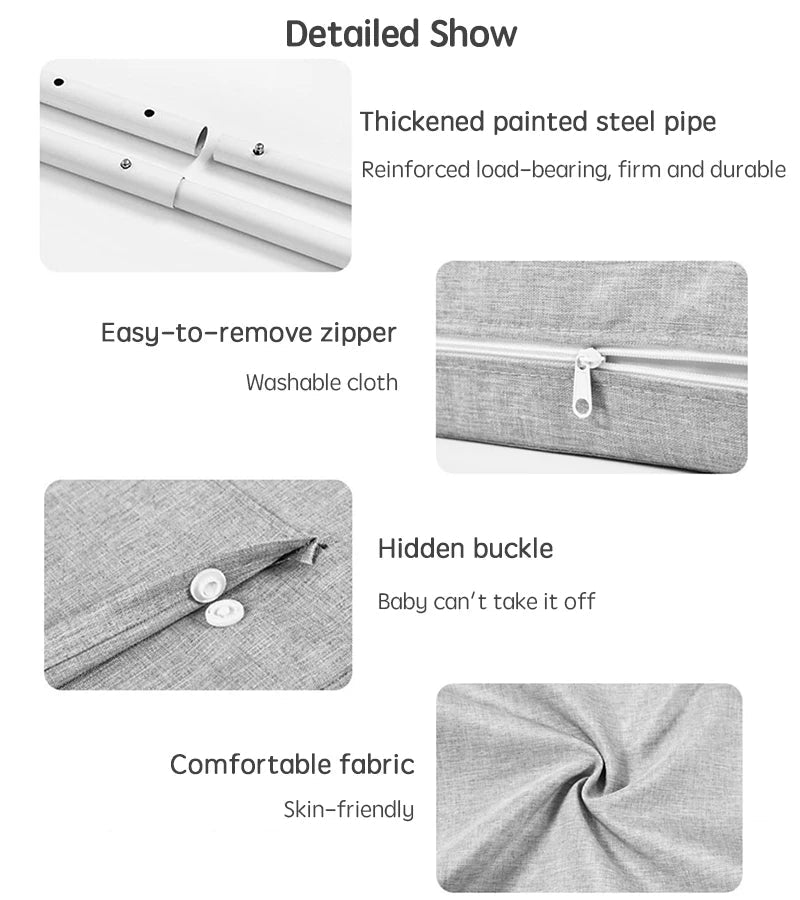 Barrière de Lit Enfant Anti-Chute 47cm – Garde-Corps Sécurité Lit Bébé Pliable Voyage