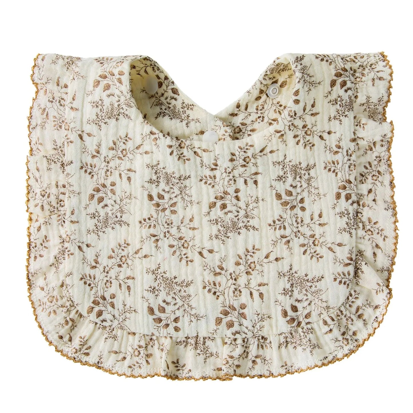 Bavoir Bandana Bébé Mousseline Coton Bio – Volant Floral Absorbant Nouveau-Né 0-18 Mois