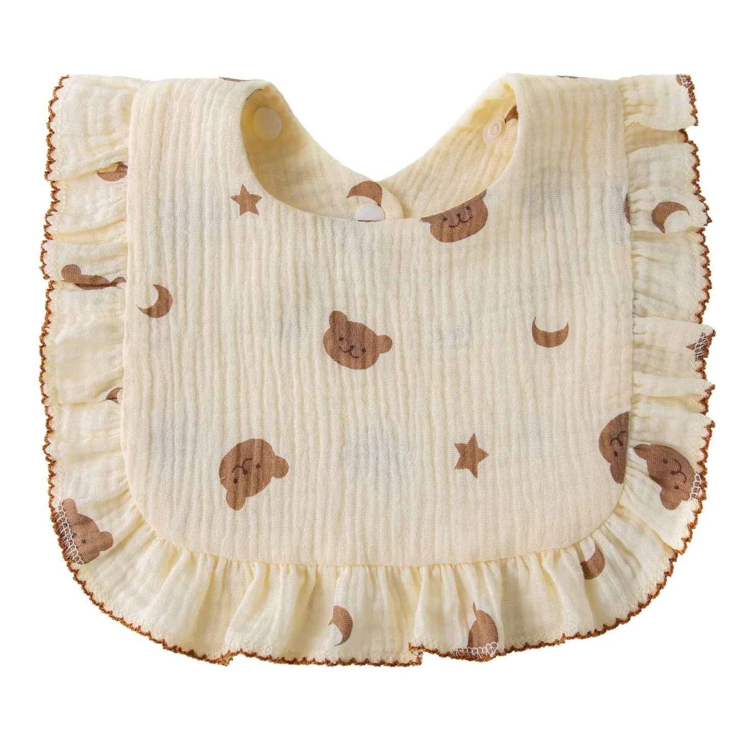 Bavoir Bandana Bébé Mousseline Coton Bio – Volant Floral Absorbant Nouveau-Né 0-18 Mois