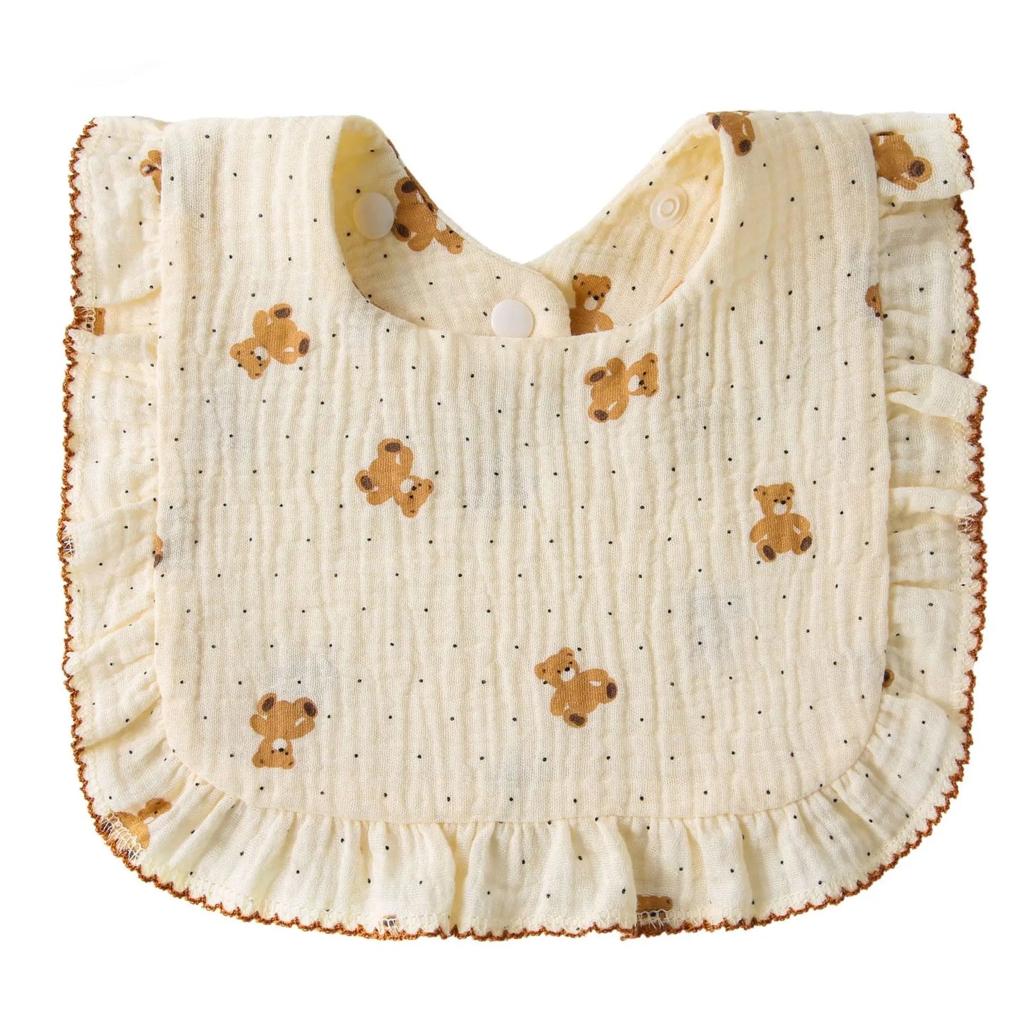 Bavoir Bandana Bébé Mousseline Coton Bio – Volant Floral Absorbant Nouveau-Né 0-18 Mois