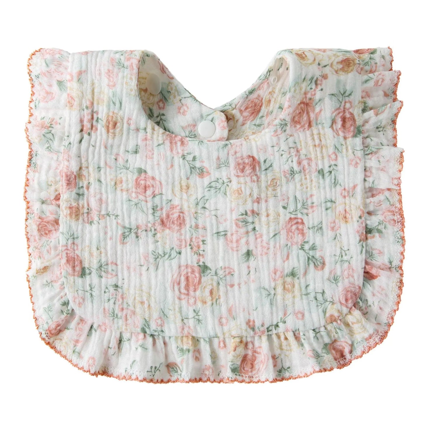 Bavoir Bandana Bébé Mousseline Coton Bio – Volant Floral Absorbant Nouveau-Né 0-18 Mois