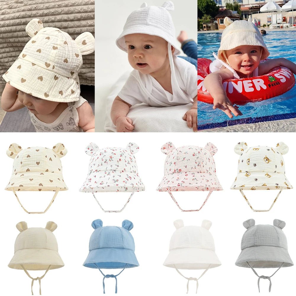 Bob bébé mousseline — Chapeau Panama Coton Doux Été | Fille & Garçon 0-3 Mois à 12 Mois