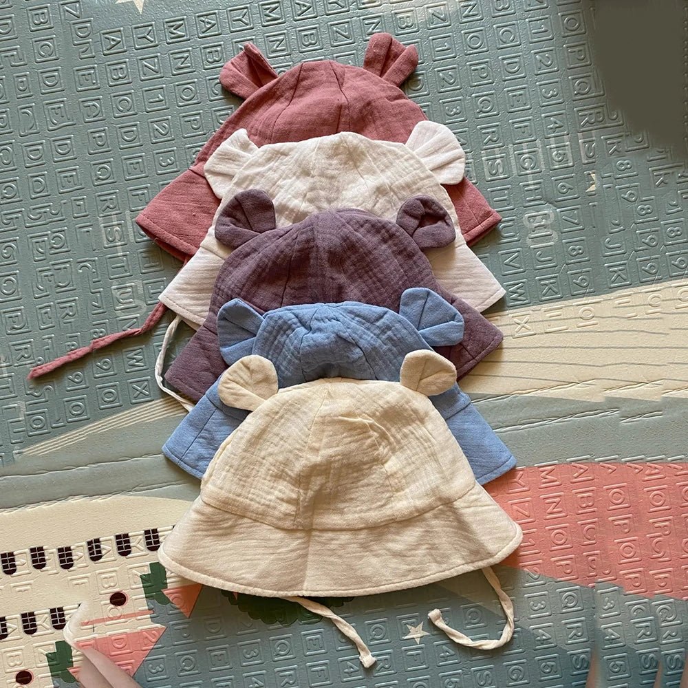 Bob bébé mousseline — Chapeau Panama Coton Doux Été | Fille & Garçon 0-3 Mois à 12 Mois