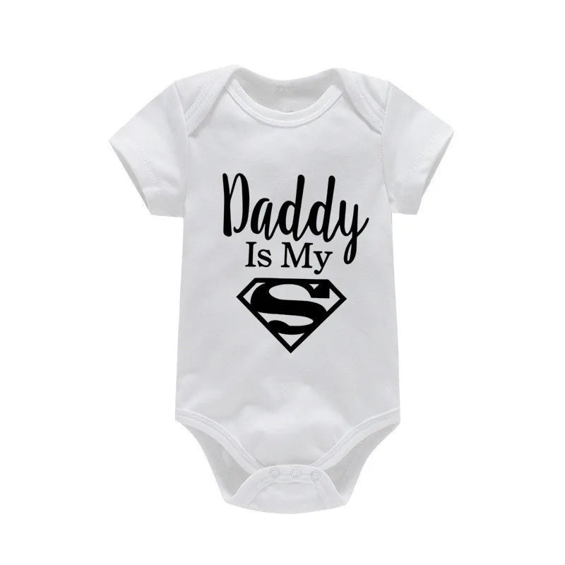 Body Bébé Humour Papa Mon Héros – Grenouillère Nouveau-Né Garçon & Fille Cadeau Naissance Drôle Original