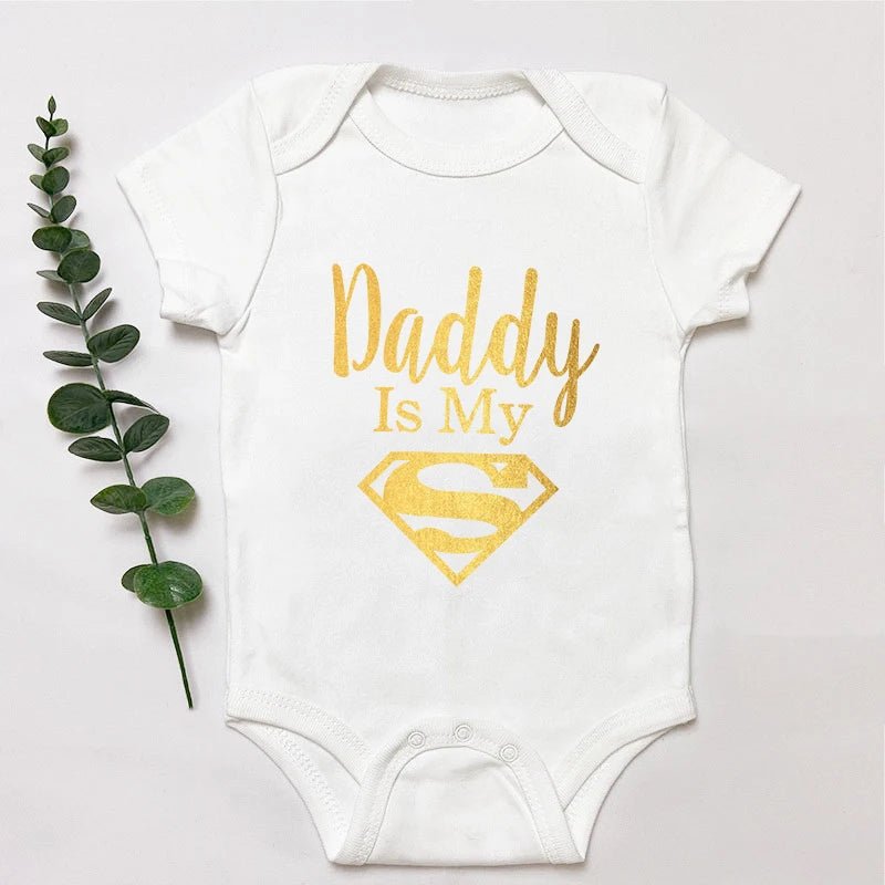 Body Bébé Humour Papa Mon Héros – Grenouillère Nouveau-Né Garçon & Fille Cadeau Naissance Drôle Original