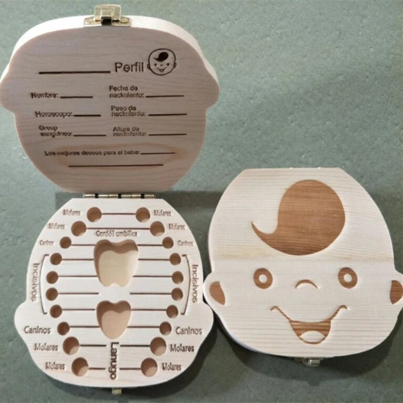 Boîte à Dents de Lait en Bois Garçon & Fille – Coffret Souvenir Naissance Bébé Cadeau Original