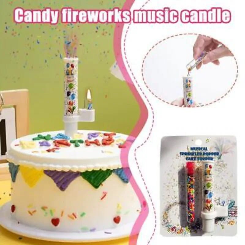 Bougie Pop-Up Magique Anniversaire – Lancement Automatique Bonbons Réutilisable Enfant & Adulte