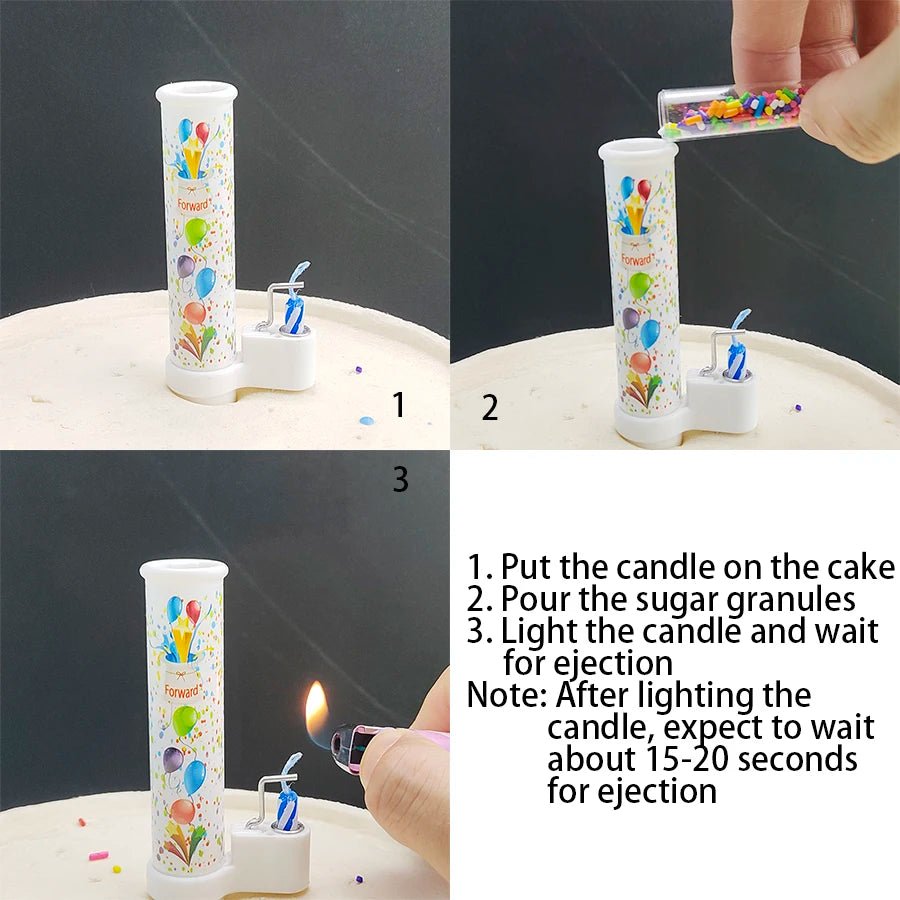 Birthday Surprise Candle Catapult Candies – Original Cake Decoration for Kids & Adults