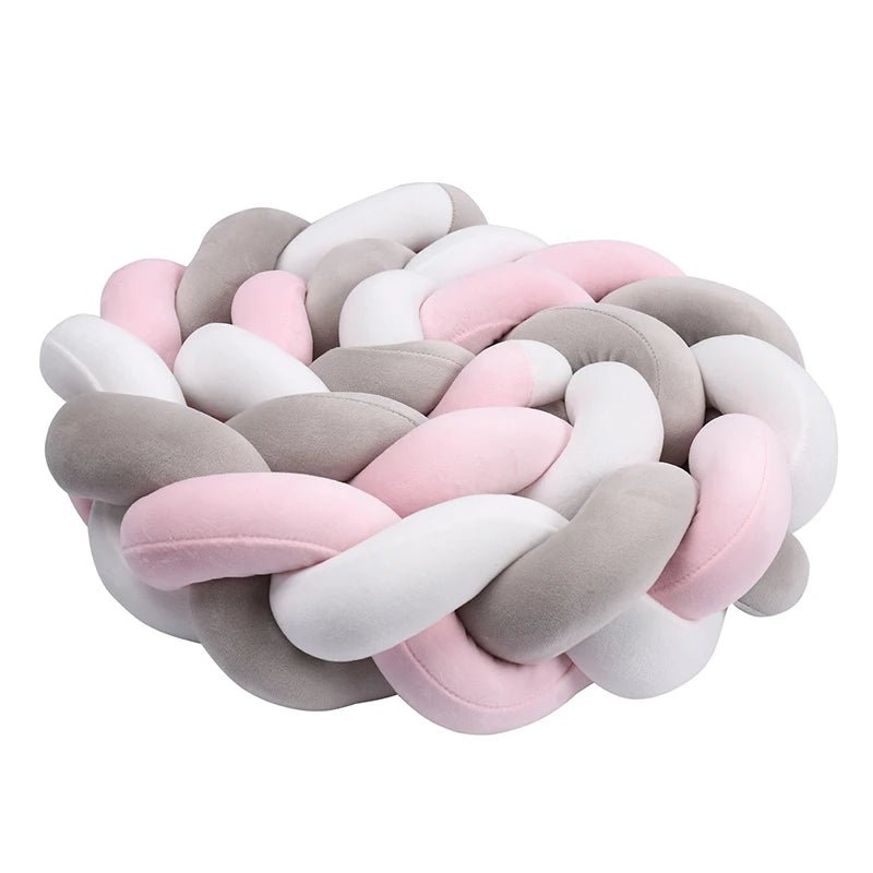 Bumper Lit Bébé Tressé Nœuds Rembourré – Tour de Lit Berceau Lavable 1M 2M 3M 4M