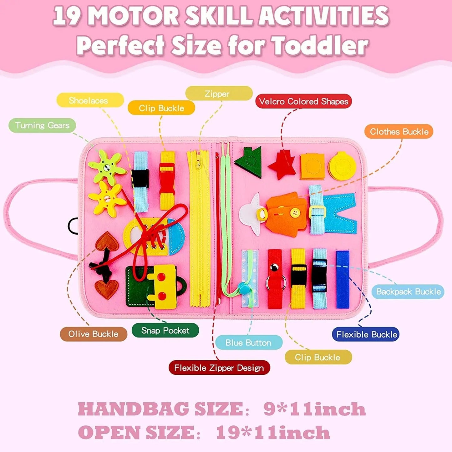Busy Board Montessori Compétences de Vie – Jouet Sensoriel Éducatif Motricité Fine | 6 Modèles | Autisme & Éveil