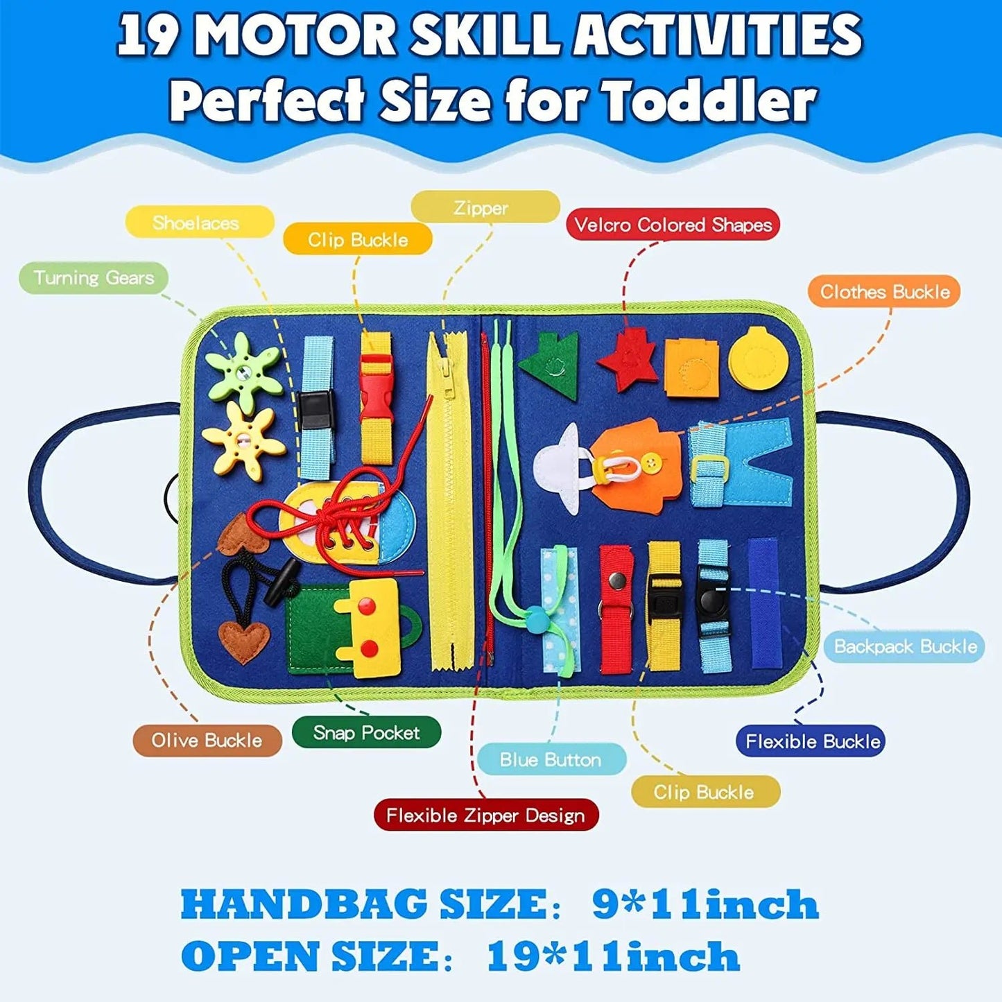 Busy Board Montessori Compétences de Vie – Jouet Sensoriel Éducatif Motricité Fine | 6 Modèles | Autisme & Éveil
