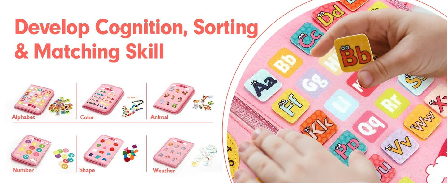 Busy Board Montessori Habillage – Cadre d'Habillage Autonomie Motricité Fine | Fille & Garçon 1-3 Ans