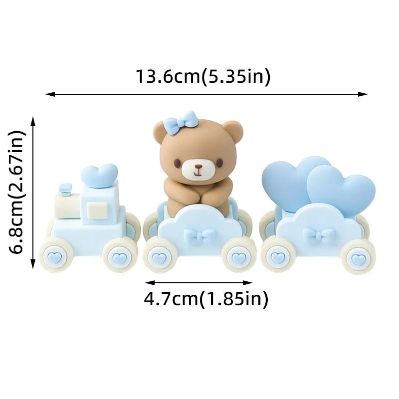 3D Baby Bear Cake Topper – Baby Shower, 1st Birthday & Gender Reveal Boy Girl Cake Decoration
