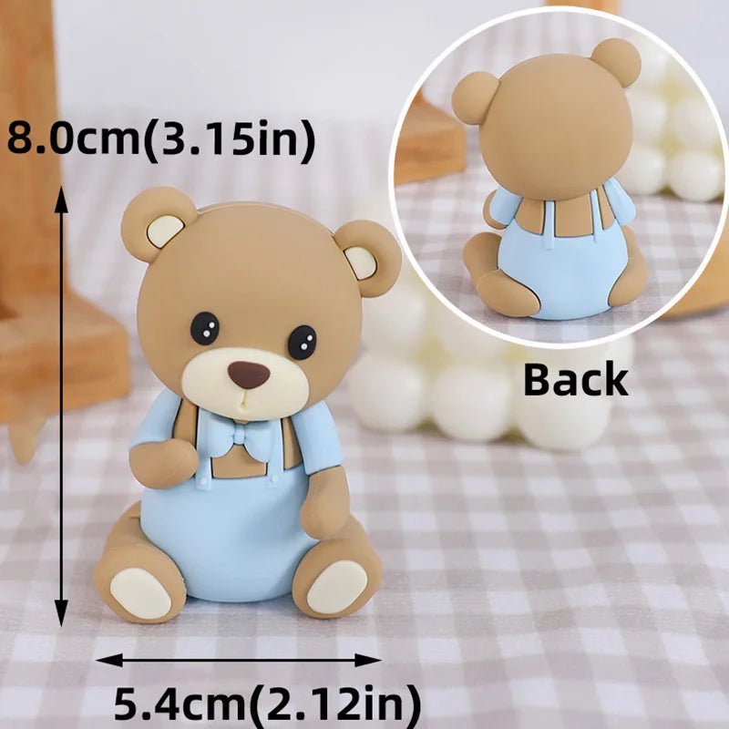 Cake Topper Ours 3D Bébé – Décoration Gâteau Baby Shower, Anniversaire 1 An & Gender Reveal Garçon Fille