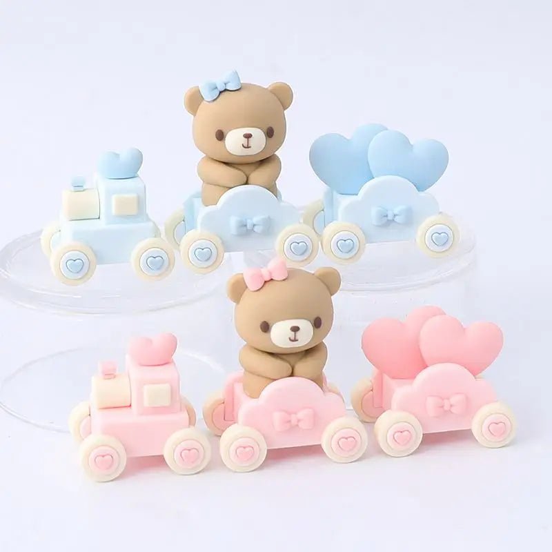 Cake Topper Ours Rose & Bleu – Décoration Gâteau Baby Shower, Anniversaire Enfant & Mariage