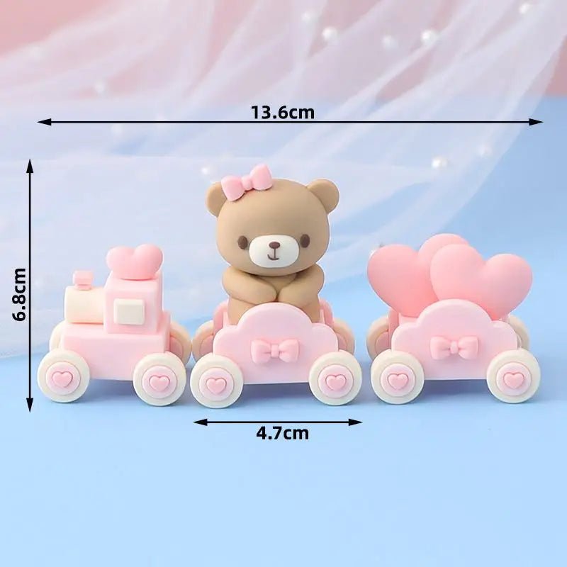 Cake Topper Ours Rose & Bleu – Décoration Gâteau Baby Shower, Anniversaire Enfant & Mariage