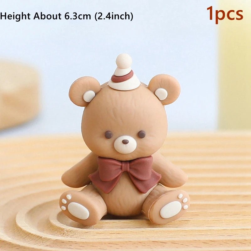Pink & Blue Bear Cake Topper – Cake Decoration for Baby Shower, Children's Birthday & Wedding