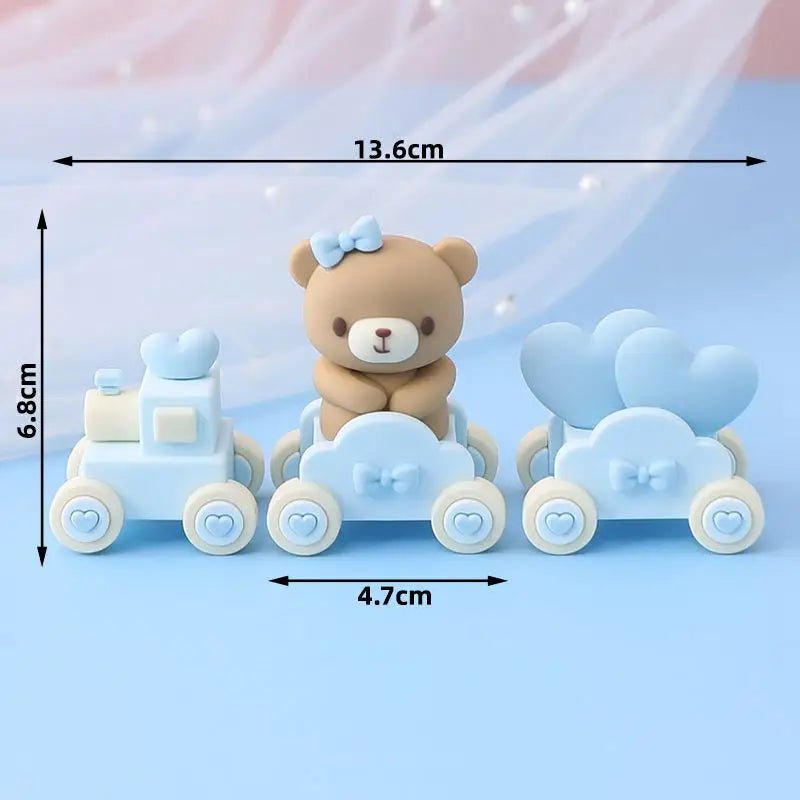 Pink & Blue Bear Cake Topper – Cake Decoration for Baby Shower, Children's Birthday & Wedding