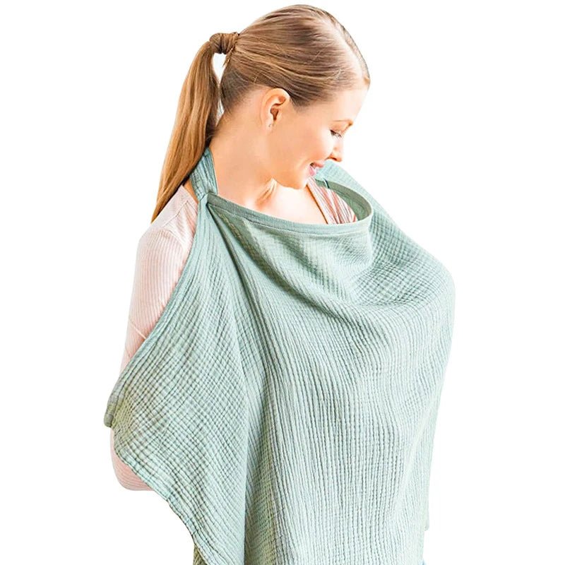Cape d’allaitement mousseline respirante — Couverture Coton Douce & Discrète | Tablier Allaitement Bébé