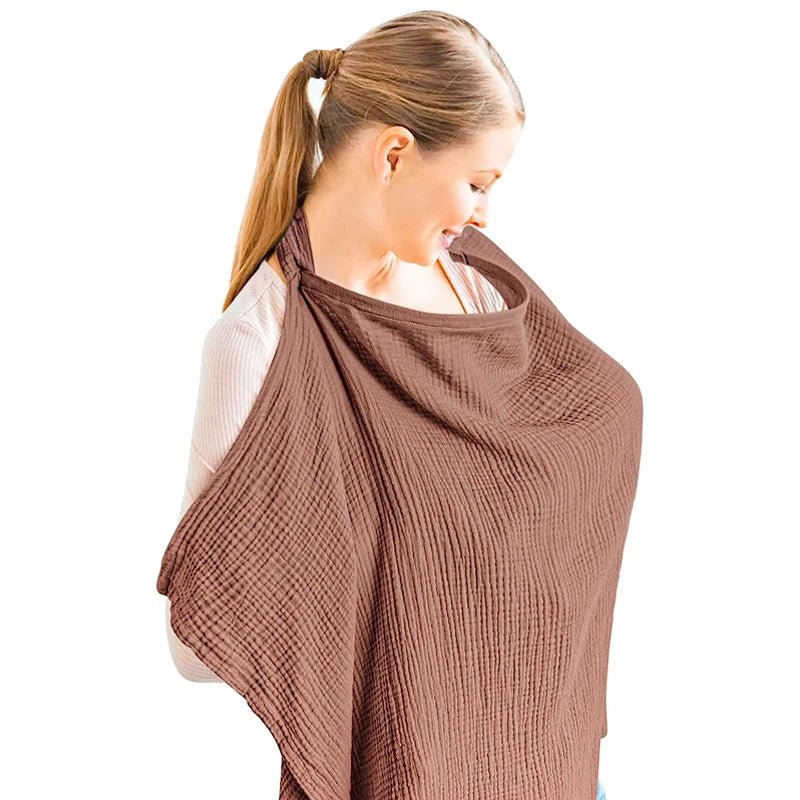 Cape d’allaitement mousseline respirante — Couverture Coton Douce & Discrète | Tablier Allaitement Bébé