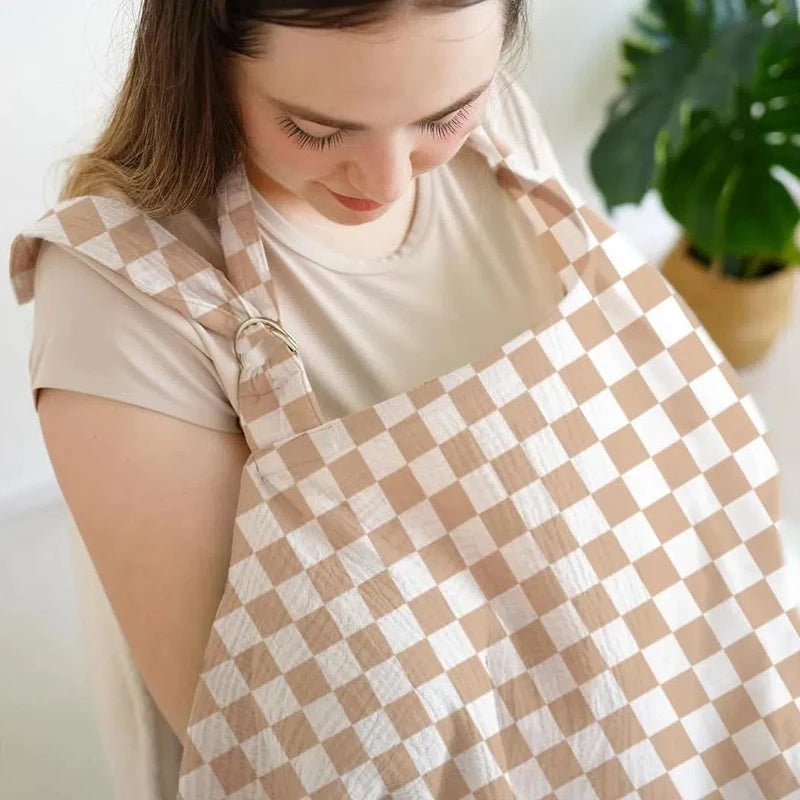 Cape d'Allaitement Mousseline 100% Coton – Tablier Couverture Respirante Discrète | Poussette & Siège Auto