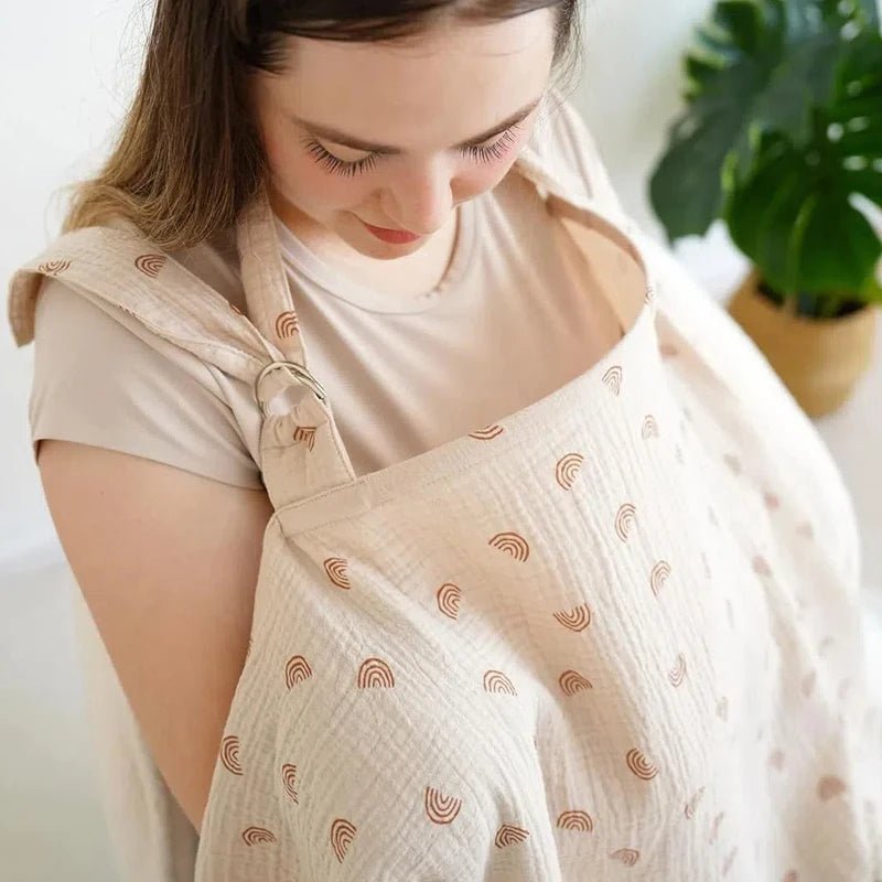Cape d'Allaitement Mousseline 100% Coton – Tablier Couverture Respirante Discrète | Poussette & Siège Auto