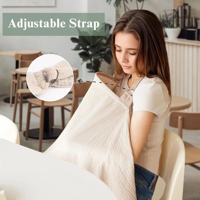 Cape d'Allaitement Mousseline 100% Coton – Tablier Couverture Respirante Discrète | Poussette & Siège Auto
