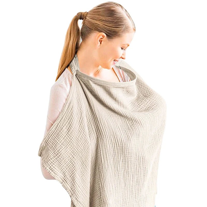 Cape d’allaitement mousseline respirante — Couverture Coton Douce & Discrète | Tablier Allaitement Bébé