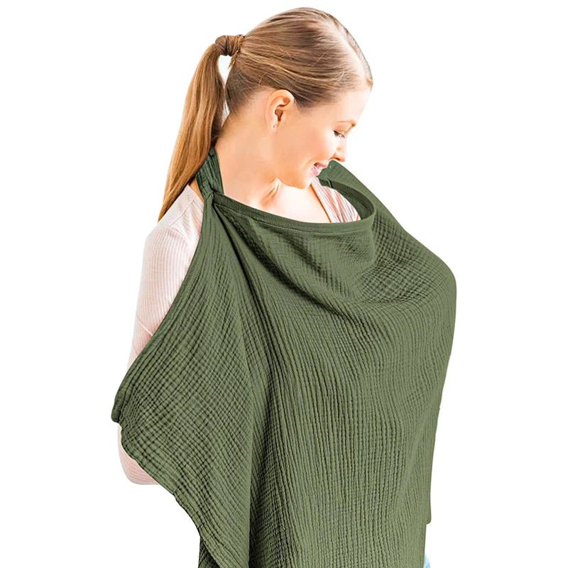 Cape d’allaitement mousseline respirante — Couverture Coton Douce & Discrète | Tablier Allaitement Bébé
