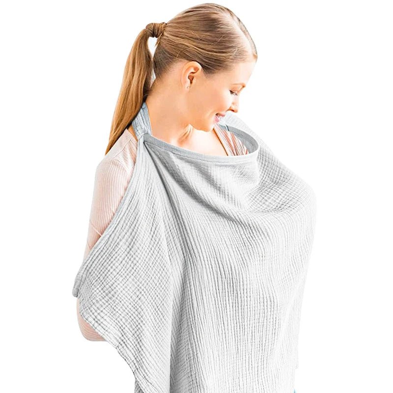 Cape d’allaitement mousseline respirante — Couverture Coton Douce & Discrète | Tablier Allaitement Bébé