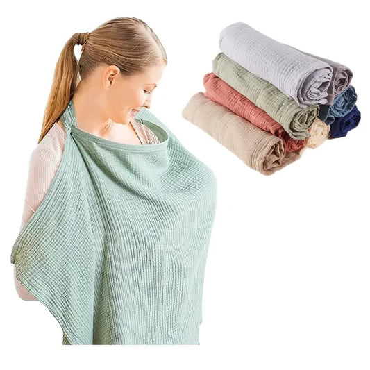 Cape d’allaitement mousseline respirante — Couverture Coton Douce & Discrète | Tablier Allaitement Bébé