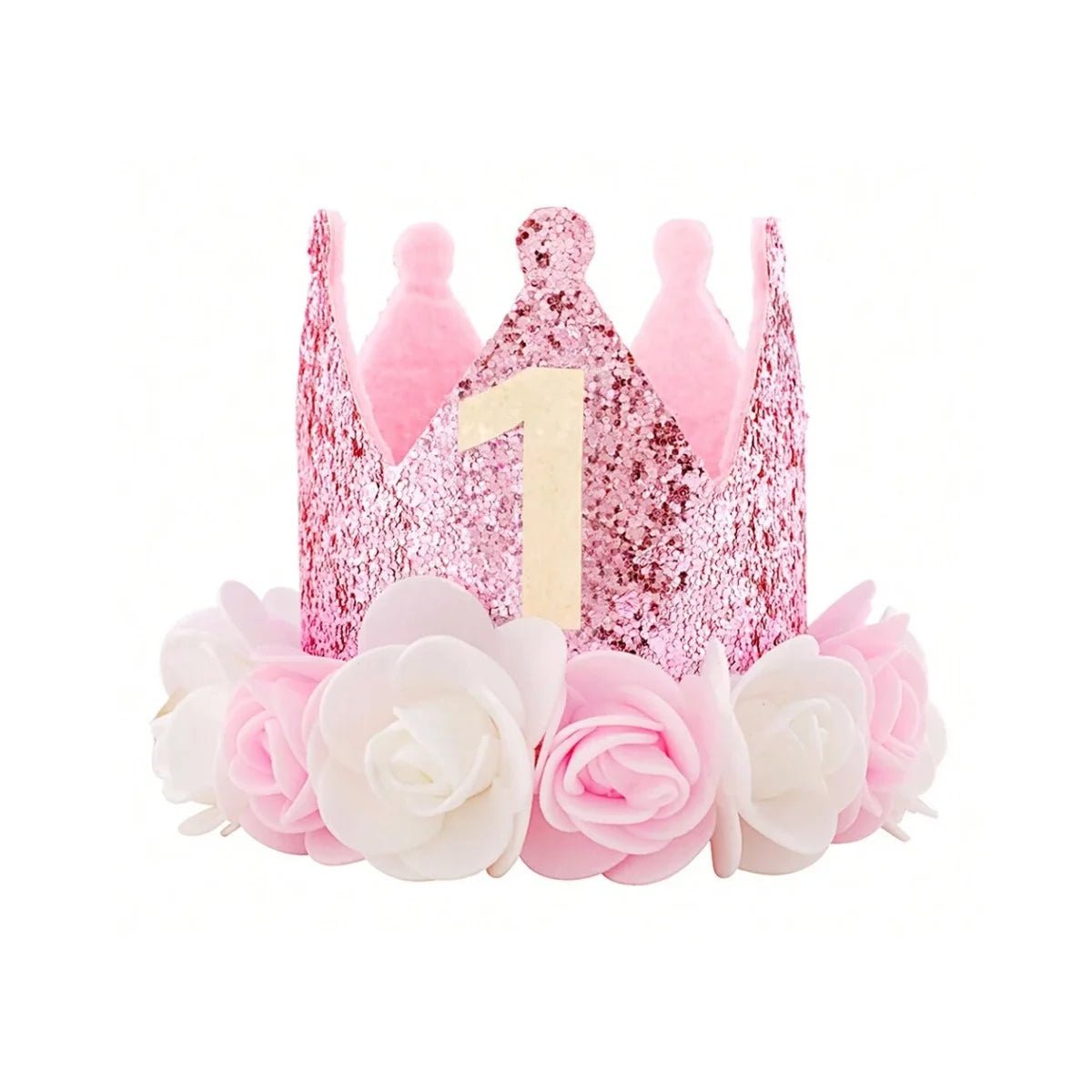 Chapeau Anniversaire 1 An Bébé Fille – Couronne Princesse Rose Gold & Rose Premier Anniversaire