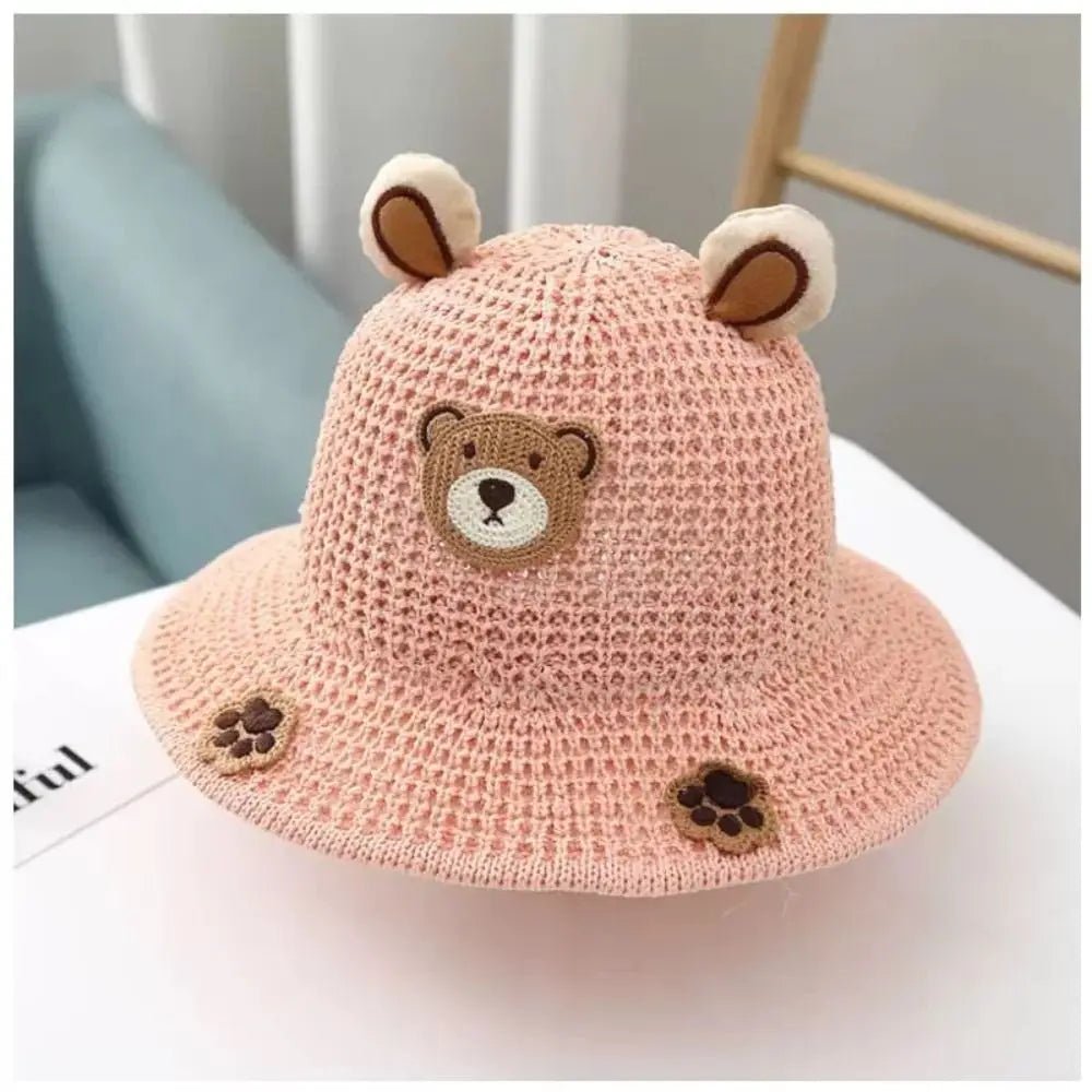 Chapeau anti-UV bébé — Paille Cartoon Mignon Plage & Extérieur | Fille & Garçon 0-3 Mois à 3 Ans