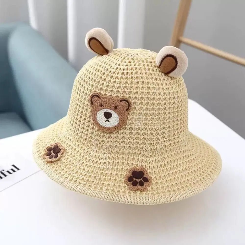 Chapeau anti-UV bébé — Paille Cartoon Mignon Plage & Extérieur | Fille & Garçon 0-3 Mois à 3 Ans
