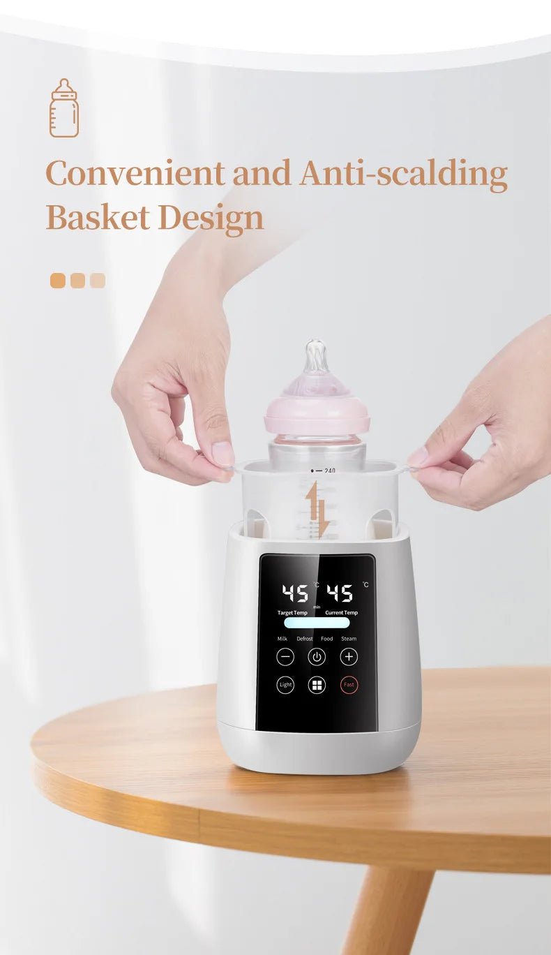 Chauffe-Biberon Stérilisateur 6 en 1 – Chauffe Lait Maternel Multifonction Contrôle Température LCD