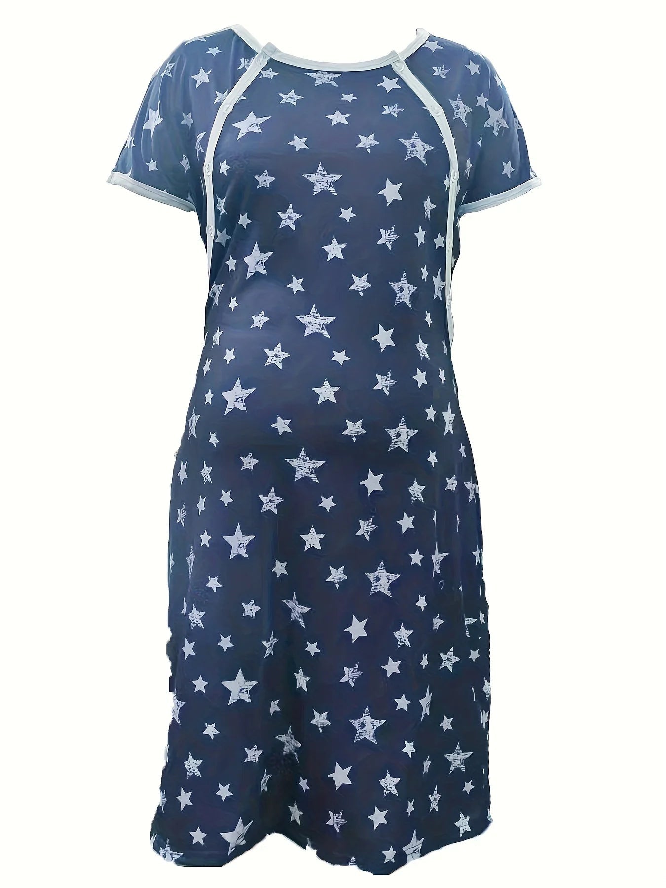 Chemise de Nuit Maternité Allaitement — Modal Doux, Pyjama Grossesse Ample Femme