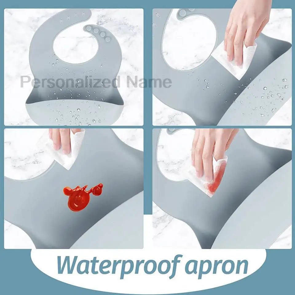 Coffret Repas Bébé Silicone Personnalisé Prénom – Set 8 Pièces Assiette Ventouse Bol Tasse Couverts Sans BPA Cadeau Naissance
