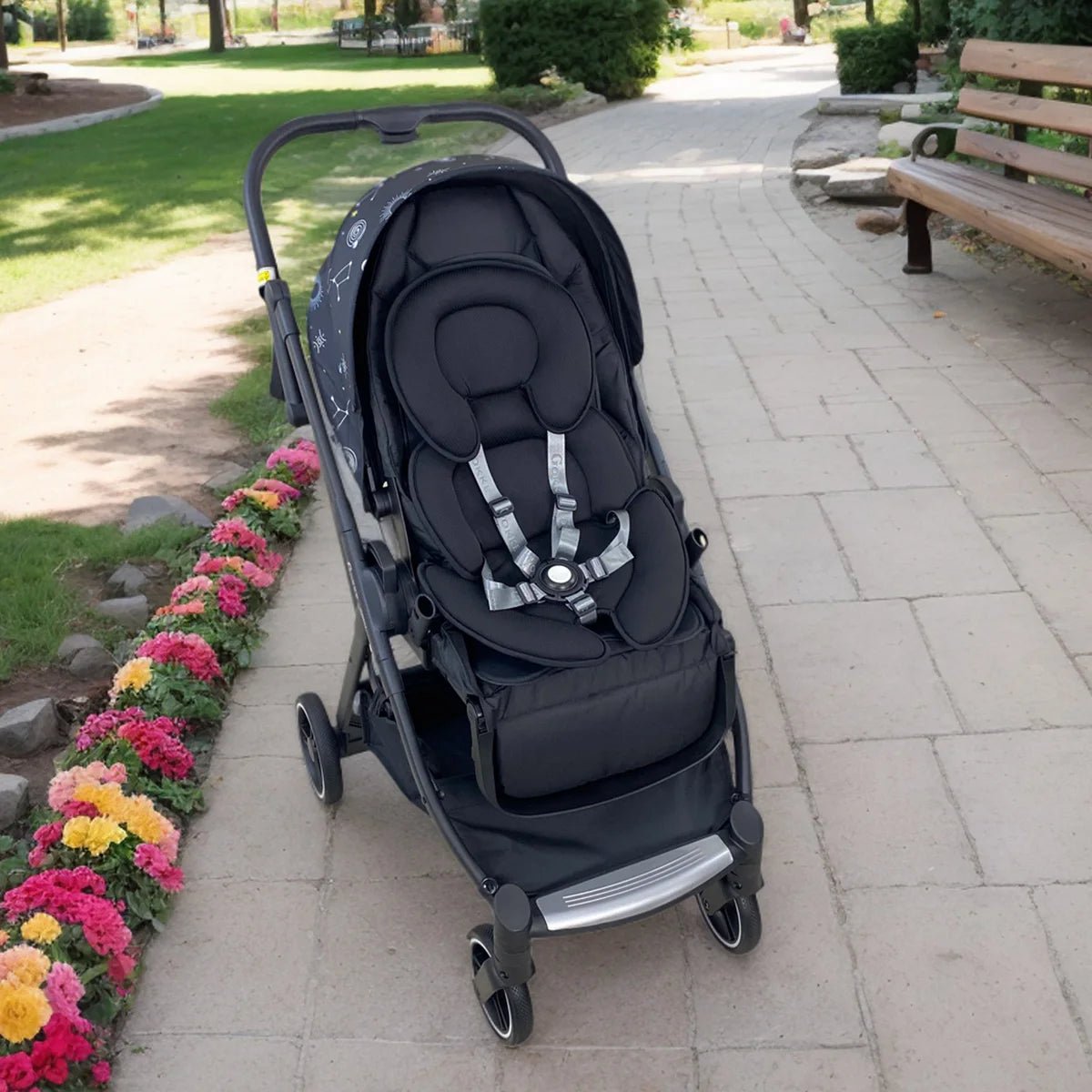 Réducteur Coussin Universel Poussette & Siège Auto – Soutien Tête & Corps Bébé | Compatible DOONA Nouveau-Né