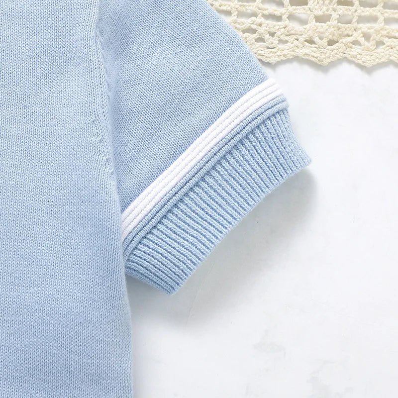 Ensemble Bébé Garçon Été T-shirt & Short Tricoté 100% Coton – 3-18 Mois