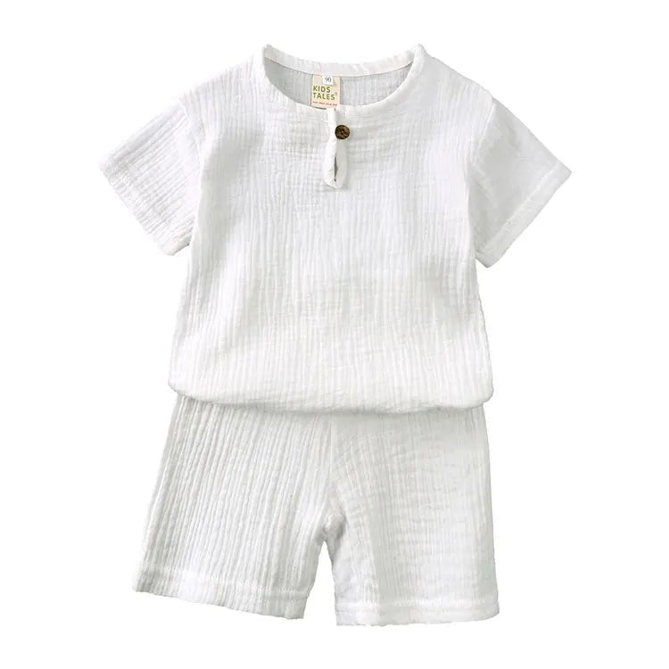 Kids' Summer Cotton 2-Piece Set — Short Sleeve T-Shirt & Shorts, Unisex 2-7 Years