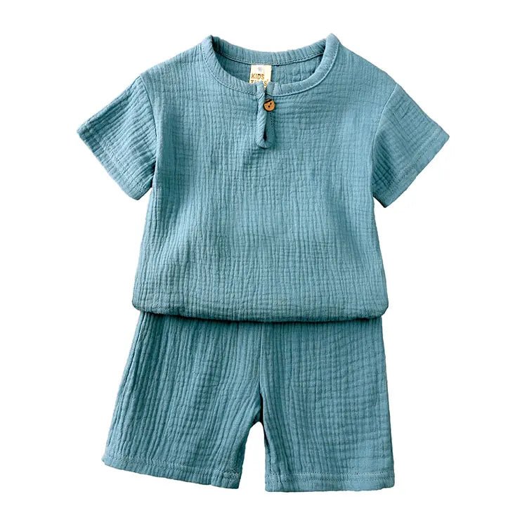 Ensemble Été Enfant Coton 2 Pièces — T-Shirt Manches Courtes & Short, Unisexe 2-7 Ans