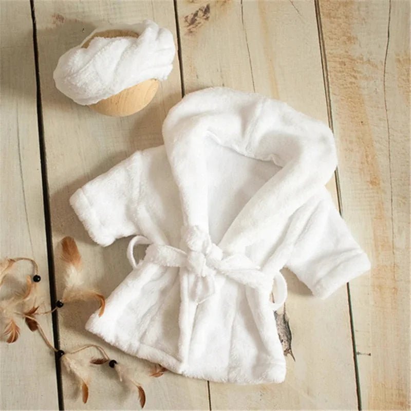 Ensemble peignoir bébé fille — Tenue Shooting Photo Nouveau-né | Accessoire Photographie Naissance