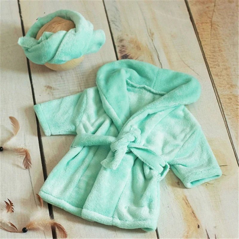 Ensemble peignoir bébé fille — Tenue Shooting Photo Nouveau-né | Accessoire Photographie Naissance