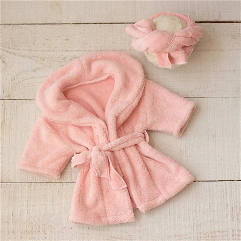 Ensemble peignoir bébé fille — Tenue Shooting Photo Nouveau-né | Accessoire Photographie Naissance
