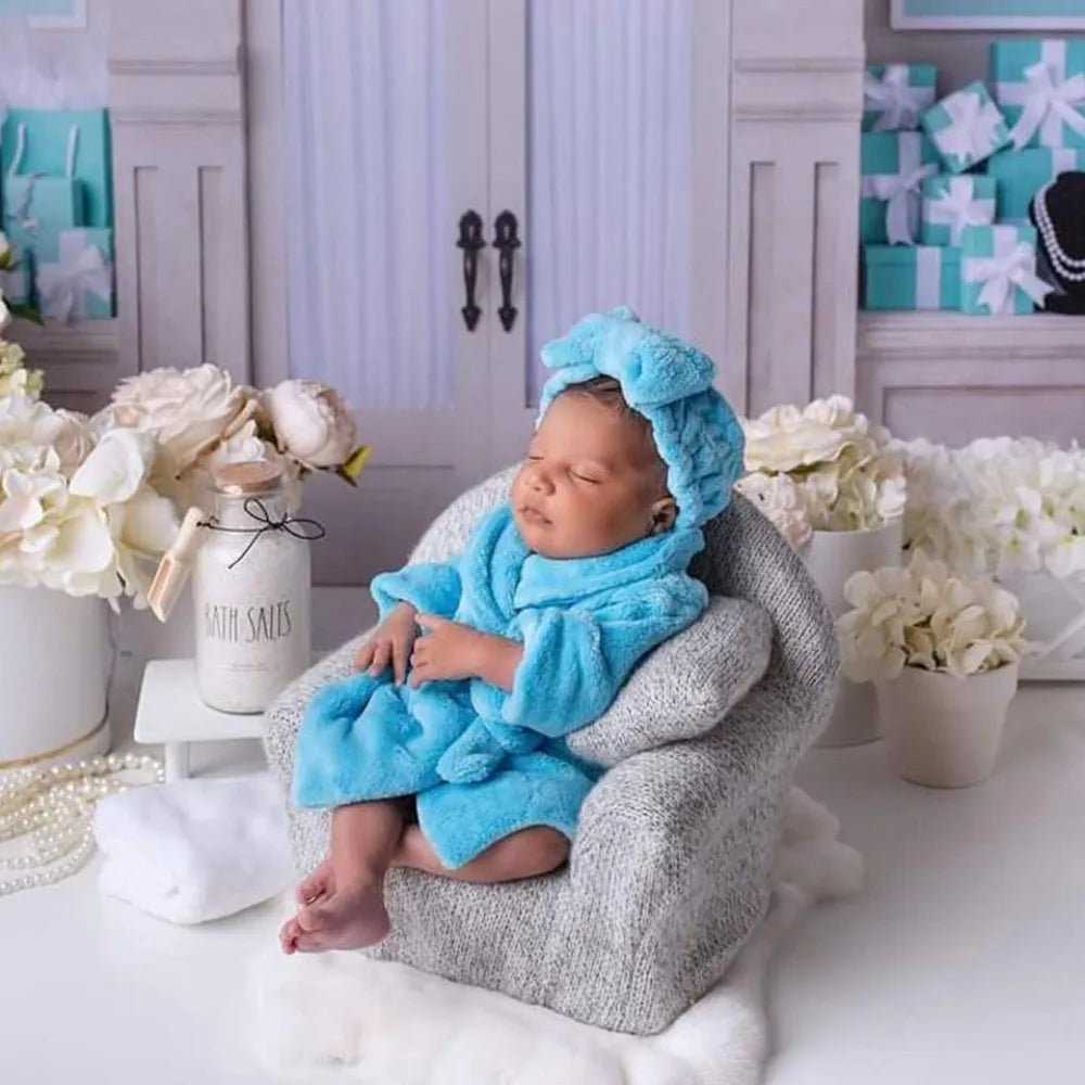 Ensemble peignoir bébé fille — Tenue Shooting Photo Nouveau-né | Accessoire Photographie Naissance