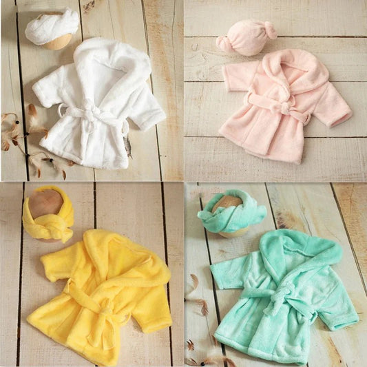 Ensemble peignoir bébé fille — Tenue Shooting Photo Nouveau-né | Accessoire Photographie Naissance